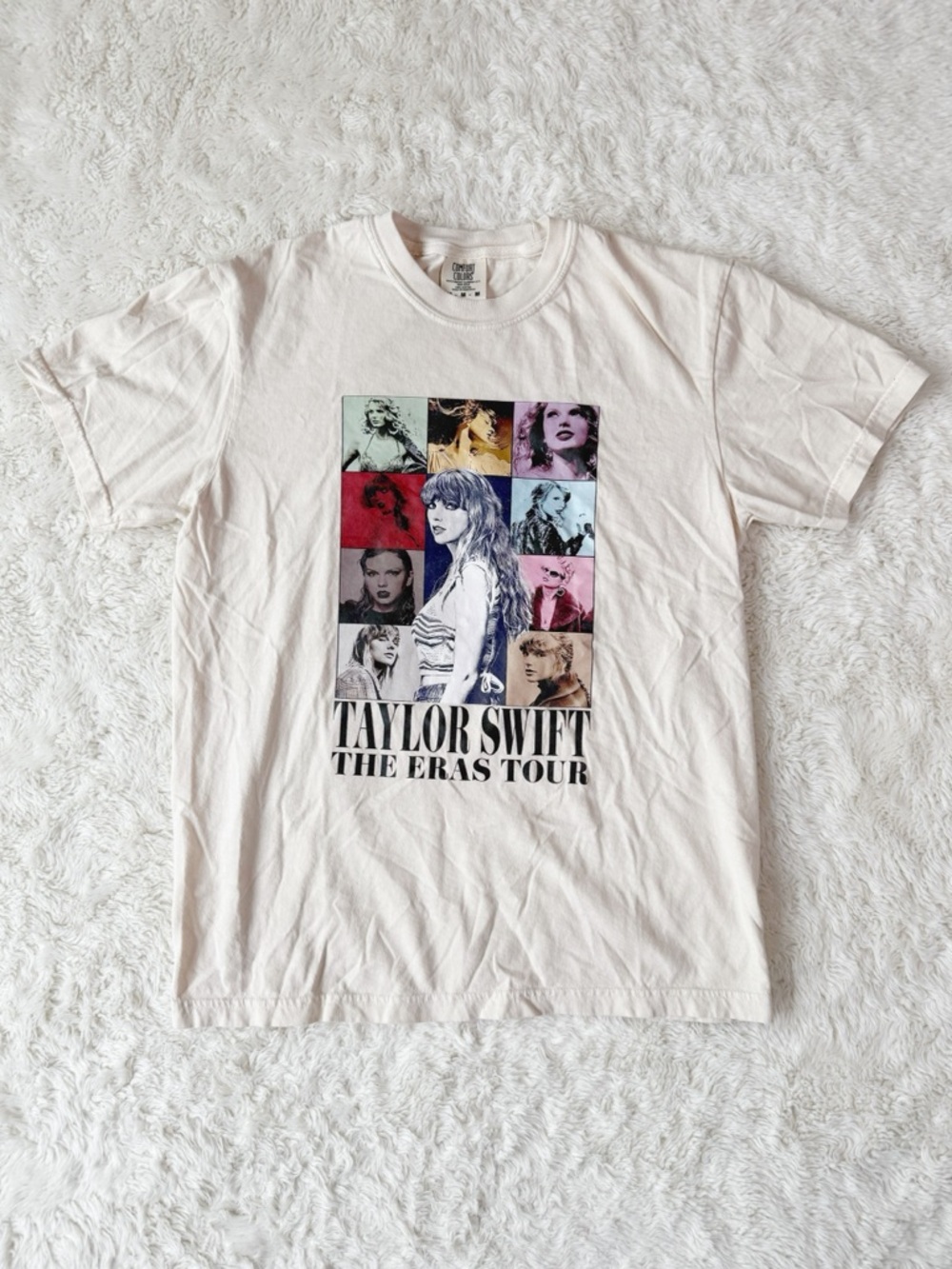 Comfort Colors Women Cream Taylor Swift Eras Tour Concert Cotton T-Shirt MEDIUM